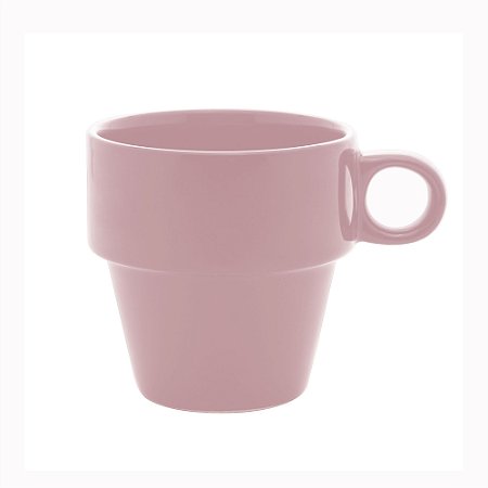 Xícara p/ Café Cerâmica Empilhável Rosa 90ml