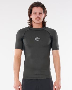 Camiseta De Lycra Rip Curl Waves S/Sl Uv - Black Marle