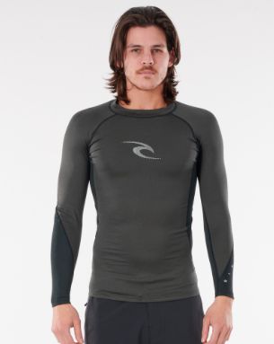 Camiseta De Lycra Rip Curl Waves L/Sl Uv - Black Marle