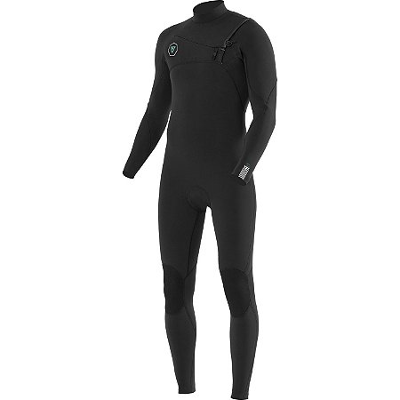 Long John Vissla Manga Longa 7 Seas 3/2mm Full Chest Zip Black