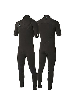 Long John Vissla 7 Seas 2.2mm Chest Zip - Manga Curta - Black