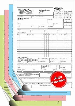 Nota Fiscal - Modelo 1 - MEI - ME - 4 vias (Papel Autocopiativo)