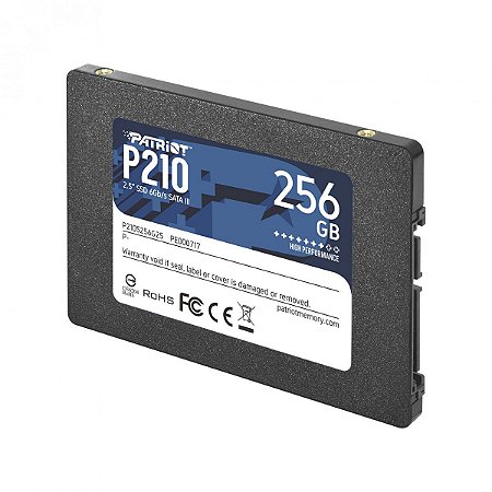 SSD PATRIOT P210, 256GB, SATA III, LEITURA 500MB/S E GRAVAÇÃO 400MB/S - PE000717-P210S256G25