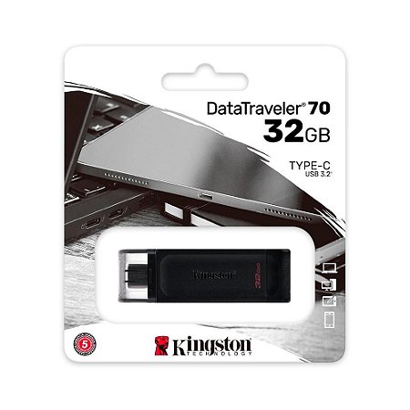 PEN DRIVE KINGSTON DATATRAVELER 70, 32GB, USB-C - DT70/32GB