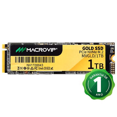 SSD MACROVIP 1TB M.2 GOLD NVME PCIE - MVGLD/1TB