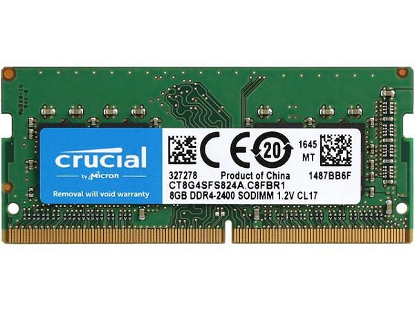 MEMÓRIA 8GB DDR4 2666MHZ CRUCIAL - NOTEBOOK