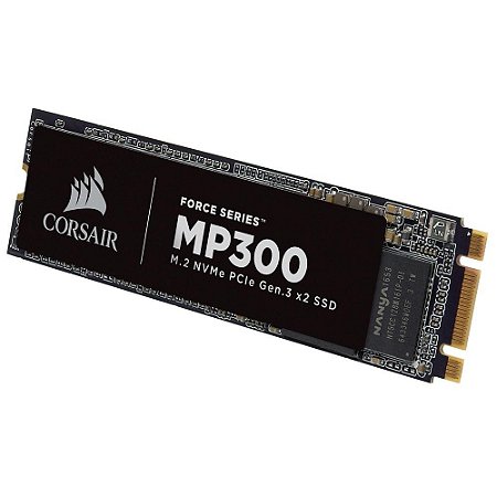 SSD CORSAIR FORCE SERIES MP300 240GB M.2 NVMe, LEITURA 1580MB/s, GRAVAÇÃO 920MB/s, CSSD-F240GBMP300