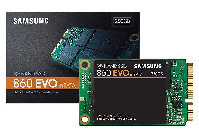 SSD SAMSUNG 860 EVO mSATA 250GB, V-NAND, LEITURA 550MB/s, GRAVAÇÃO 520MB/s - MZ-M6E250