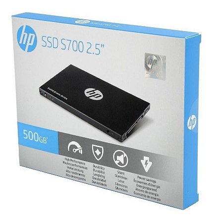 SSD HP S700 500GB, 2.5" SATA 6.0Gb/s, LEITURA 560MBs, GRAVAÇÃO 515MBs - 2DP99AA#ABL
