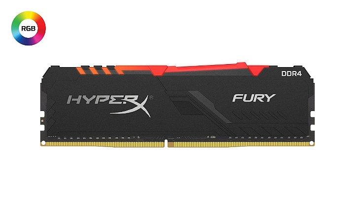 MEMÓRIA HYPERX FURY RGB DE 16GB DIMM DDR4 3600MHZ 1RX8 1,35V PARA DESKTOP - HX436C18FB4A/16