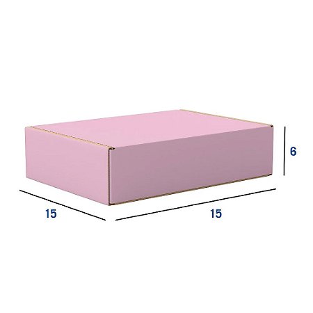Caixa de Papelão Rosa Pequena - 15 x 15 x 6