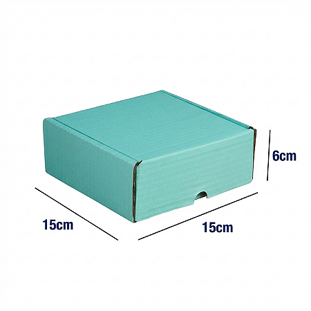 Caixa de Papelão Verde Pequena - 15 x 15 x 6