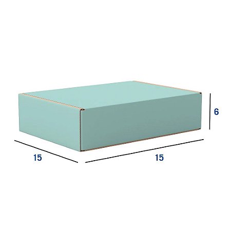 Caixa de Papelão Verde Pequena - 15 x 15 x 6