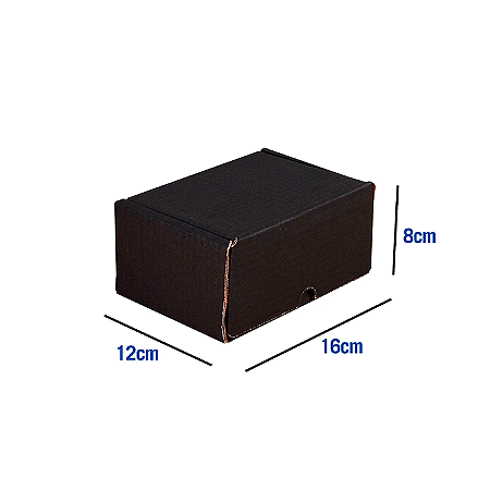 Caixa de Papelão Preta Pequena - 16 x 12 x 8