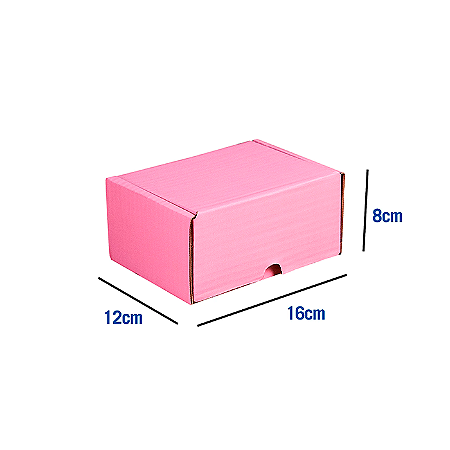 Caixa de Papelão Rosa Pequena - 16 x 12 x 8