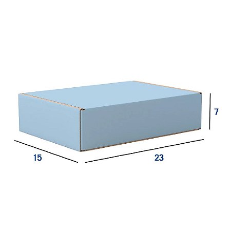 Caixa de Papelão Azul Média - 23 x 15 x 7