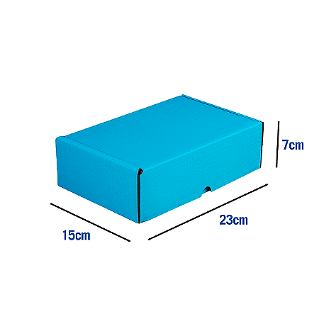 Caixa de Papelão Azul Média - 23 x 15 x 7