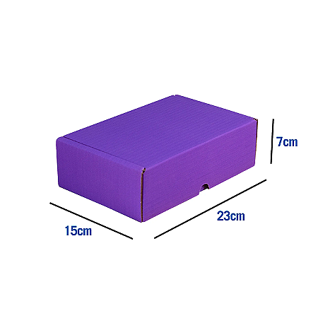 Caixa de Papelão Violeta Média - 23 x 15 x 7