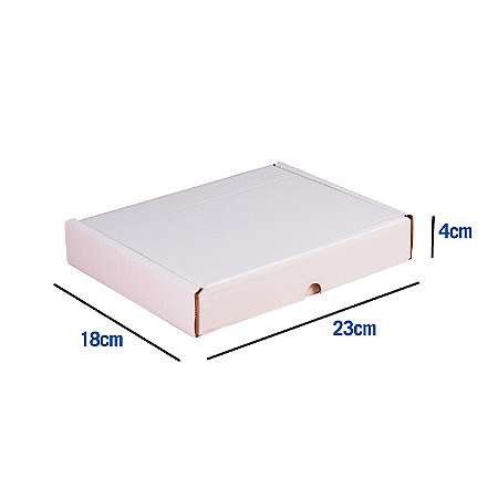 Caixa de Papelão Média Branca - 23 x 18 x 4
