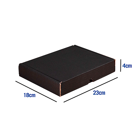 Caixa de Papelão Preta Média - 23 x 18 x 4