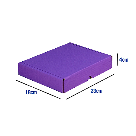 Caixa de Papelão Violeta Média - 23 x 18 x 4