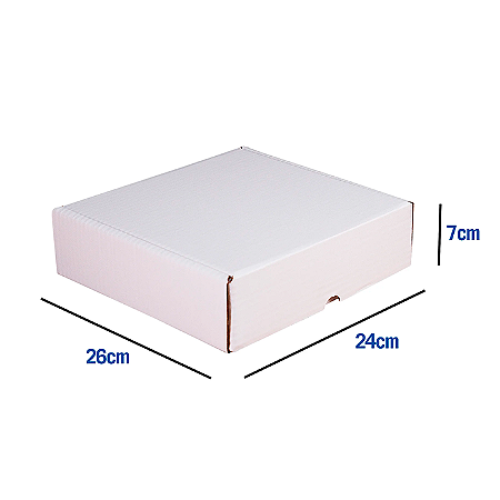 Caixa de Papelão Média Branca - 26 x 24 x 7