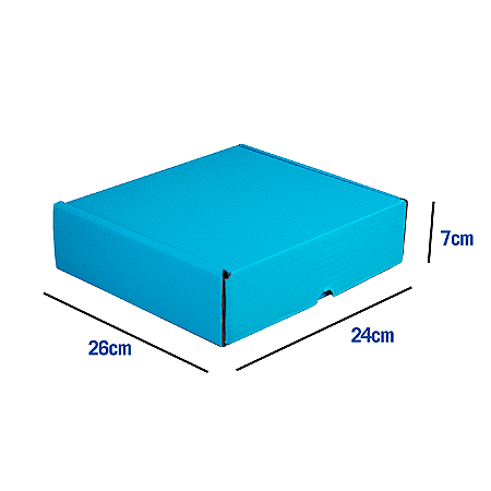Caixa de Papelão Azul Média - 26 x 24 x 7