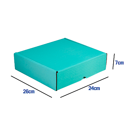 Caixa de Papelão Verde Média - 26 x 24 x 7