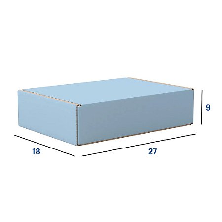 Caixa de Papelão Azul Grande - 27 x 18 x 9