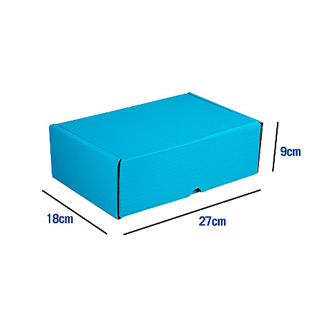 Caixa de Papelão Azul Grande - 27 x 18 x 9