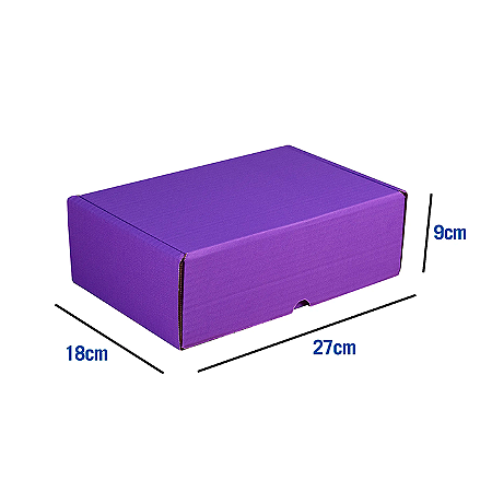 Caixa de Papelão Violeta Grande - 27 x 18 x 9