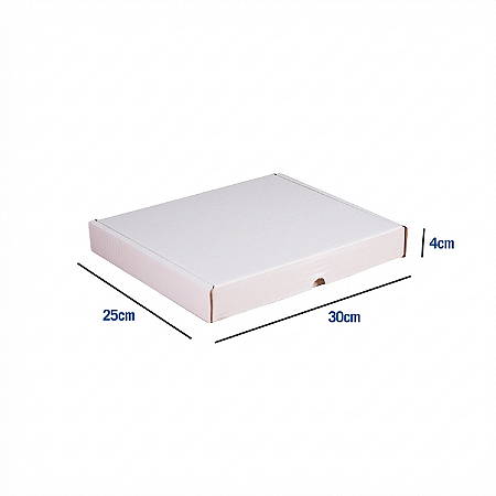 Caixa de Papelão Grande Branca - 30 x 25 x 4