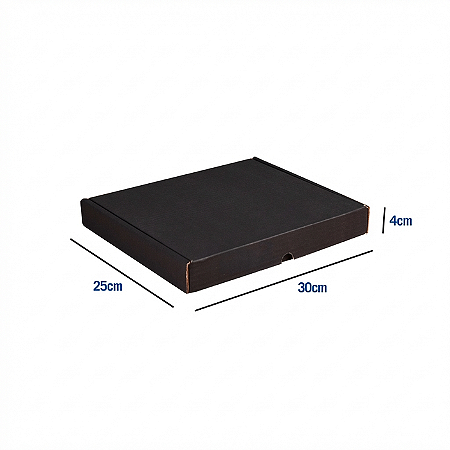 Caixa de Papelão Preta Grande - 30 x 25 x 4