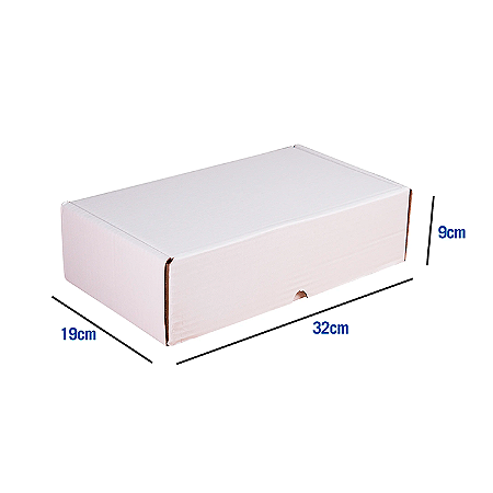 Caixa de Papelão Grande Branca - 32 x 19 x 9