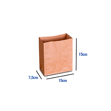 Saco de Papel Kraft - Mini - 15 x 7,5 x 15 cm