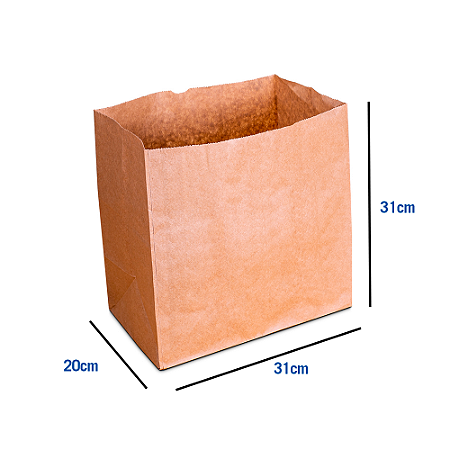 Saco de Papel Kraft - GG - 31 x 20 x 31 cm