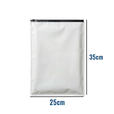 Saco Zip EVA Fosco com Trilho Preto - 25x35