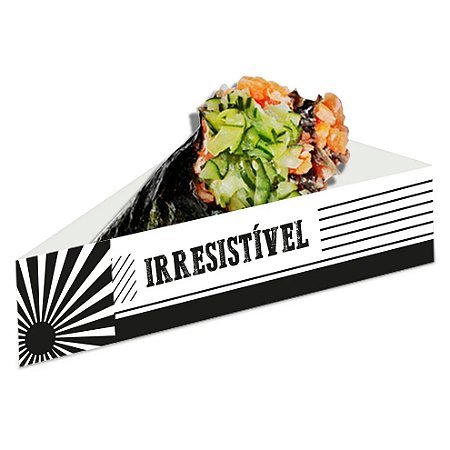 Caixa para Temaki - Berço Branco e Preto - 50 Unidades