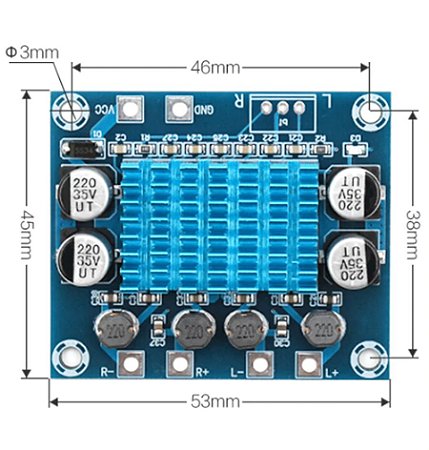 Placa Amplificador Digital Estéreo TPA3110 30w + 30w Dc 8-26v