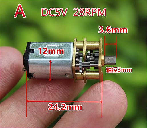 Micro Motor Elétrico 3v-6v 5v - 28 RPM