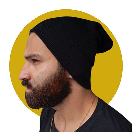 Touca Gorro Preto Beanie Larga Estilo Zac Efron Hippie Novo