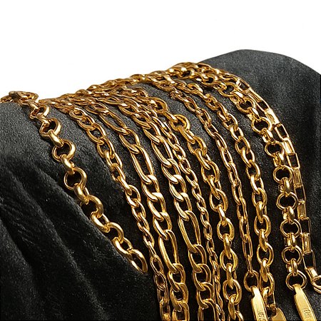 Pulseira Masculina Aço Inox Dourado 22 Un