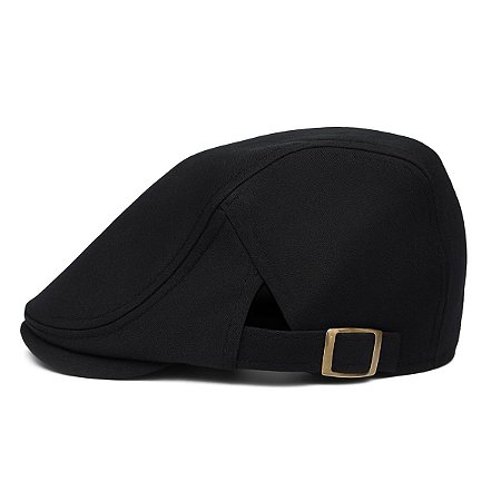 Boina Com Regulagem Lateral Peaky Blinders Preta Fivela Nova