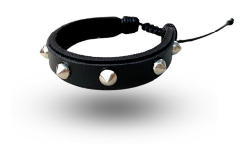 Kit 12 Pulseira Bracelete Couro Espinhos Spike Preto Atacado
