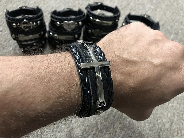 Pulseira De Couro Fecho De Fivela 20 Peças