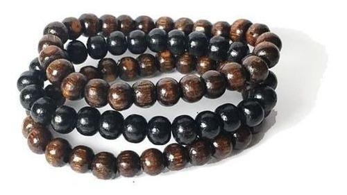 Combo Pulseira De Bolinha Madeira Kit 15 Peças