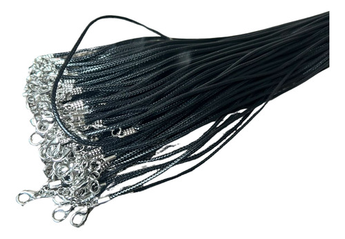 Kit 36 Colares Para Fazer Artesanato Cordão C Fecho Prateado