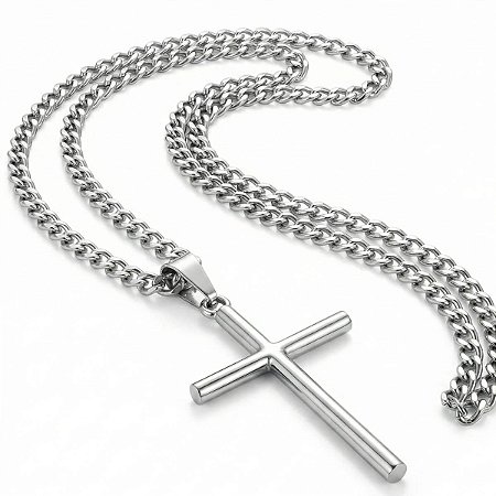 Corrente Colar Masculino Aço Inox Premium Crucifixo Luxo