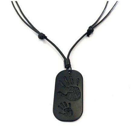 Colar Cordão Masculino Regulável Pingente Pai E Filho Preto