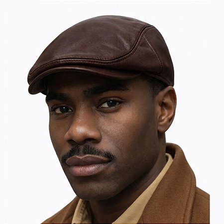 Boina Courinho Couro Gorro Chapeu Peaky Blinders Marrom